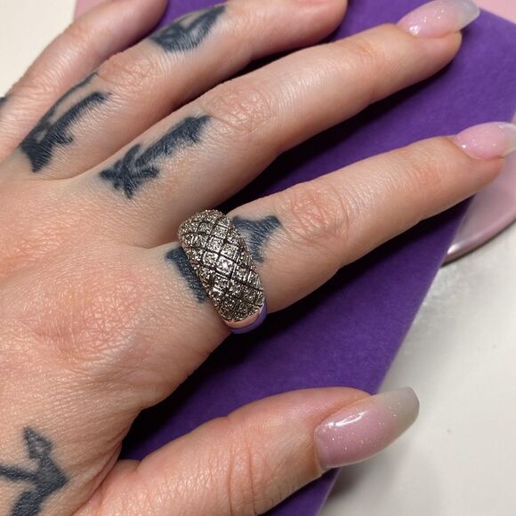 💛 Classic 925 Diamond Dome Statement Ring - Picture 2 of 7